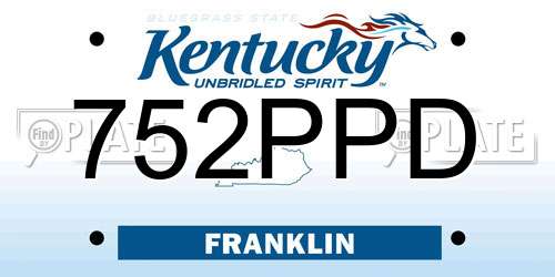 752PPD Kentucky License Plate