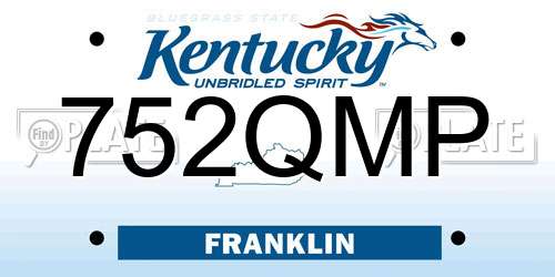752QMP Kentucky License Plate