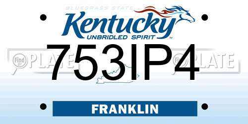 753IP4 Kentucky License Plate