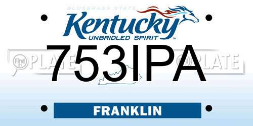 753IPA Kentucky License Plate