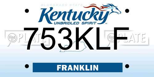 753KLF Kentucky License Plate