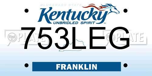 753LEG Kentucky License Plate