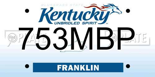 753MBP Kentucky License Plate