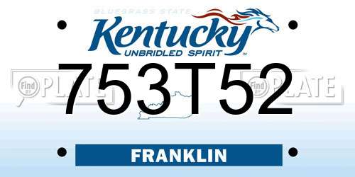 753T52 Kentucky License Plate