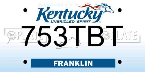 753TBT Kentucky License Plate