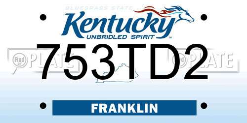 753TD2 Kentucky License Plate