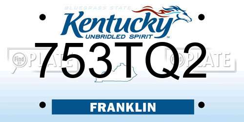 753TQ2 Kentucky License Plate