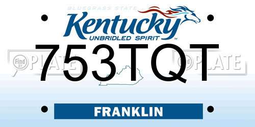753TQT Kentucky License Plate