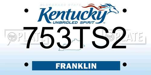 753TS2 Kentucky License Plate