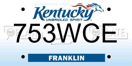 753WCE Kentucky License Plate