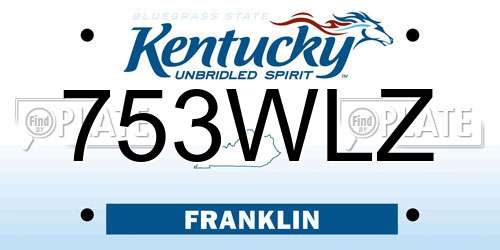 753WLZ Kentucky License Plate