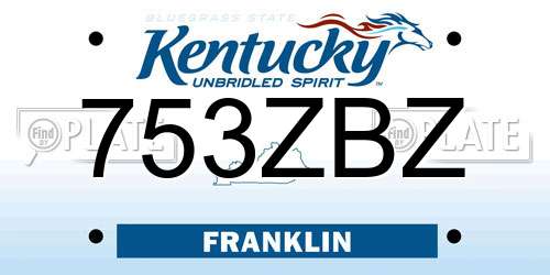 753ZBZ Kentucky License Plate