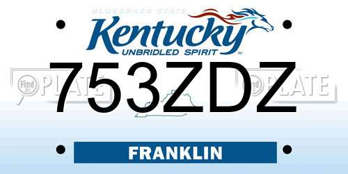 753ZDZ Kentucky License Plate