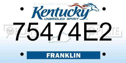 75474E2 Kentucky License Plate