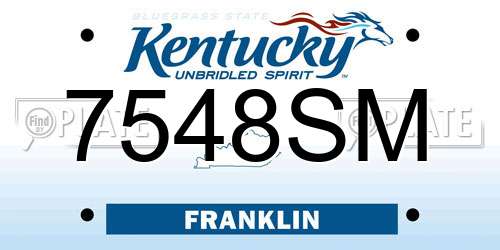 7548SM Kentucky License Plate