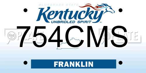 754CMS Kentucky License Plate
