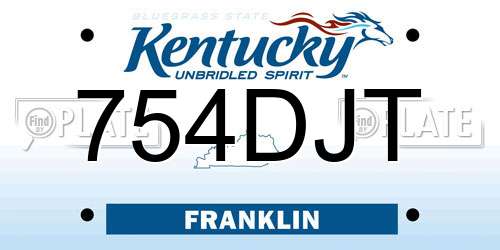 754DJT Kentucky License Plate