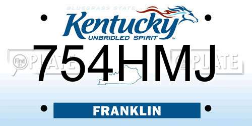 754HMJ Kentucky License Plate