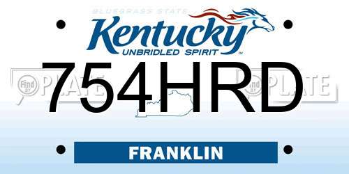754HRD Kentucky License Plate