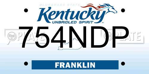 754NDP Kentucky License Plate