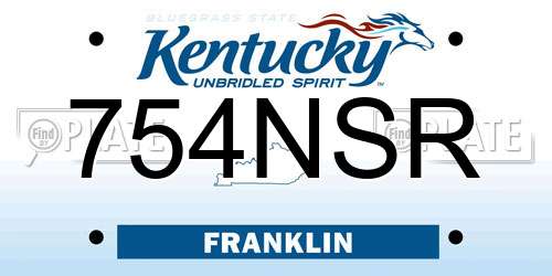 754NSR Kentucky License Plate