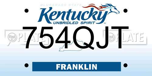 754QJT Kentucky License Plate