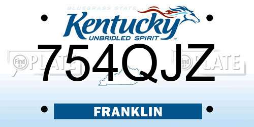 754QJZ Kentucky License Plate
