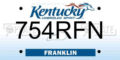 754RFN Kentucky License Plate