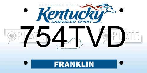 754TVD Kentucky License Plate