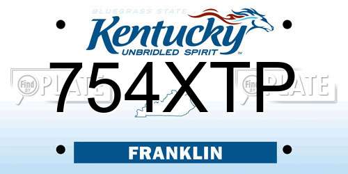 754XTP Kentucky License Plate