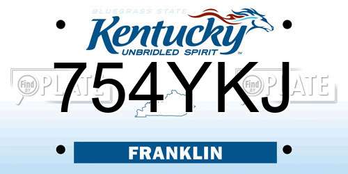 754YKJ Kentucky License Plate