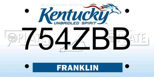 754ZBB Kentucky License Plate