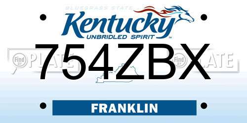 754ZBX Kentucky License Plate
