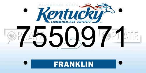 7550971 Kentucky License Plate