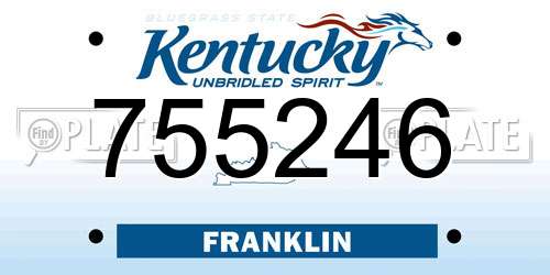 755246 Kentucky License Plate