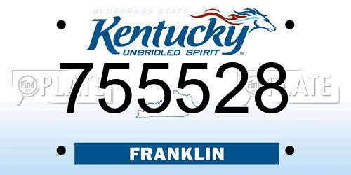 755528 Kentucky License Plate