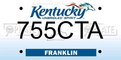755CTA Kentucky License Plate