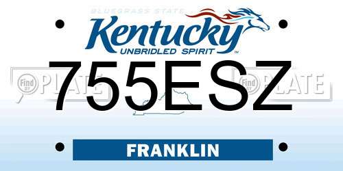 755ESZ Kentucky License Plate