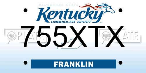 755XTX Kentucky License Plate
