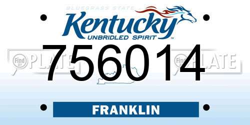 756014 Kentucky License Plate