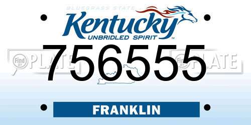 756555 Kentucky License Plate