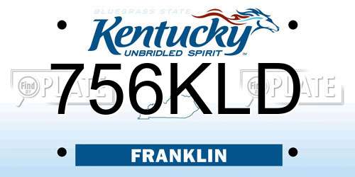 756KLD Kentucky License Plate
