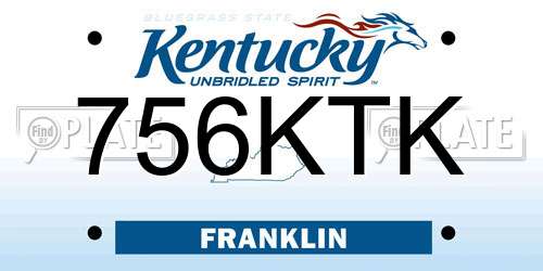 756KTK Kentucky License Plate