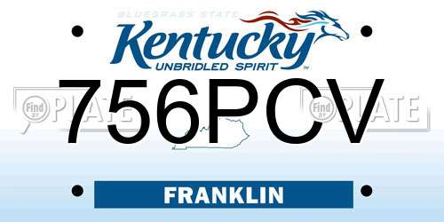 756PCV Kentucky License Plate