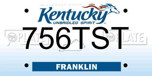 756TST Kentucky License Plate