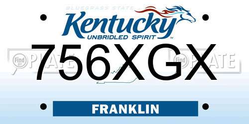 756XGX Kentucky License Plate