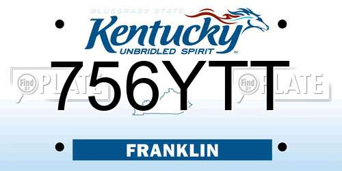 756YTT Kentucky License Plate