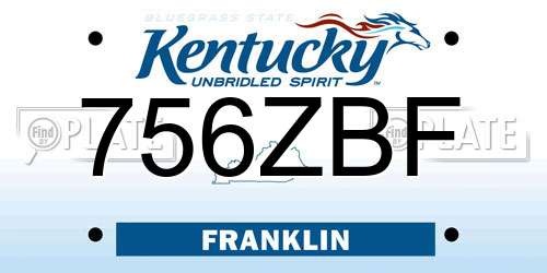 756ZBF Kentucky License Plate