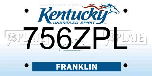 756ZPL Kentucky License Plate