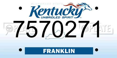 7570271 Kentucky License Plate
